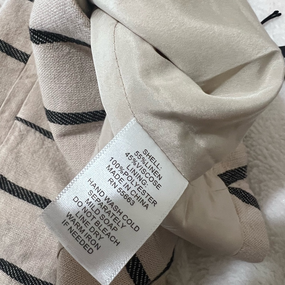 Tahari Beige and Black Linen Blend Vest size L - Picture 9 of 12